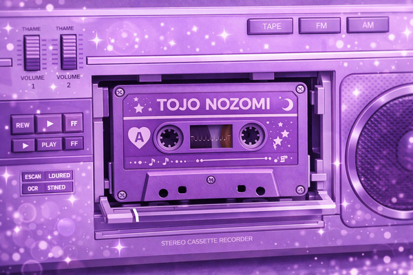 tojo nozomi cassette tape purple color in retro radio idol theme
